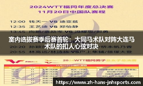 室内选拔赛季后赛首轮：大同马术队对阵大连马术队的扣人心弦对决